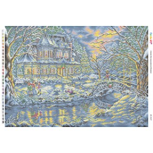 БС-2127 Зимовий пейзаж ІІІ (частк. вишивка). Схема для вишивки бісером