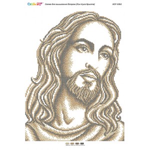 БСР-3361 Лик Ісуса Христа (золото). Схема для вишивки бісером