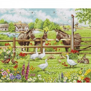 BU5087 Luca-S Набір для вишивки хрестиком "Ослиний двір" ©Richard Macneil, 39x32 см, Aida 16