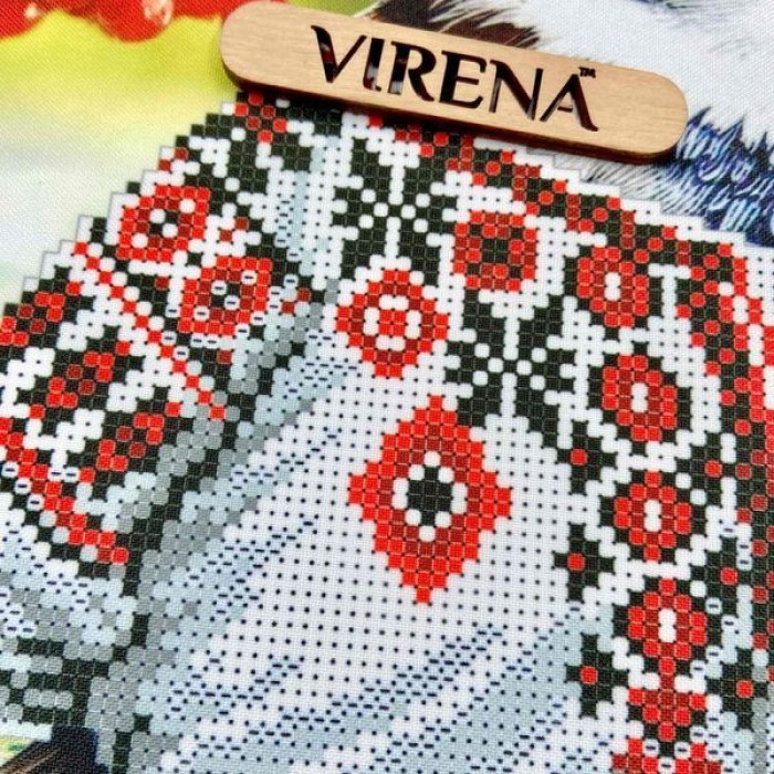 КВ-3008 Квадрат "Горобець в вишиванці". Схема для вишивки бісером