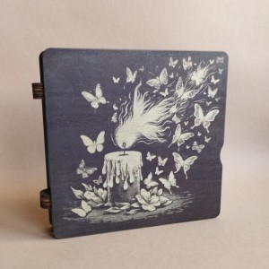 Дерев'яний органайзер для бісеру Блокнотик на 40 комірок, з двома акриловими кришками всередині, кожна комірка пронумерована (060528б)