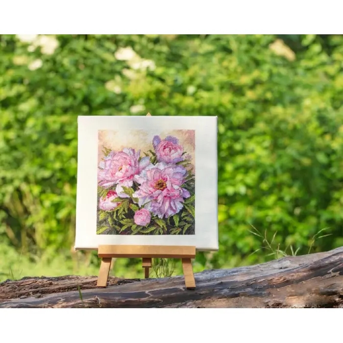 К-177 Ніжні півонії. Мережка. Набір для вишивки хрестиком на Aida 16