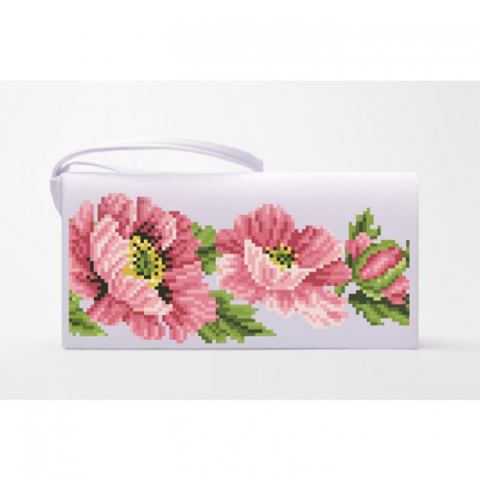 Заготовка клатча "Маки рожеві" для вишивки бісером (КЛ042кБ1301)