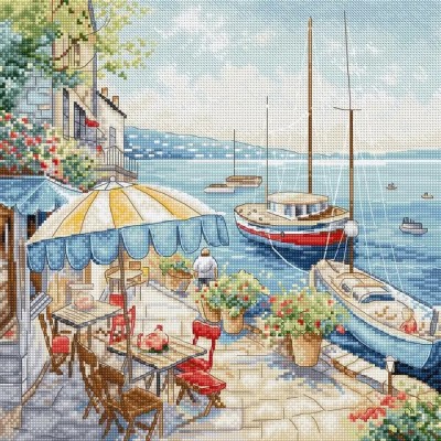 L9927 Морський пейзаж. Seascape. Letistitch. Набір для вишивки хрестиком на Aida 16