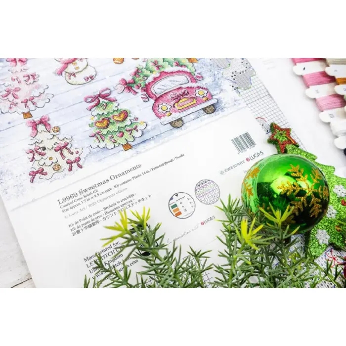 L9969 Набір для вишивки рахунковим хрестиком по пластику - "Іграшки Милі різдвяни прикраси" Letistitch, 6 шт