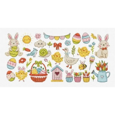 L9980 Набір для вишивки рахунковим хрестиком "Easter Sampler" Letistitch, Aida 16