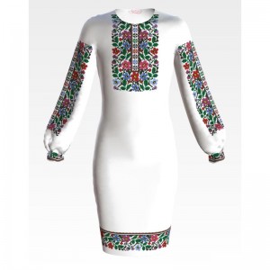 Заготовка дитячого плаття на 9-12 років "Борщівська квіткова" для вишивки бісером (ПД090кБ40нн)