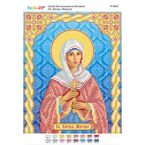 РІ-4007 Св. Вмчця. Марина (частк. вишивка). Схема для вишивки бісером