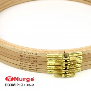 П'яльця Nurge дерев'яні з гвинтом (Ø310 мм., h. 8 мм.) 100-8