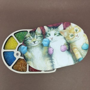 Овальний міні органайзер для бісеру з кольоровим друком Коробушка (060363)