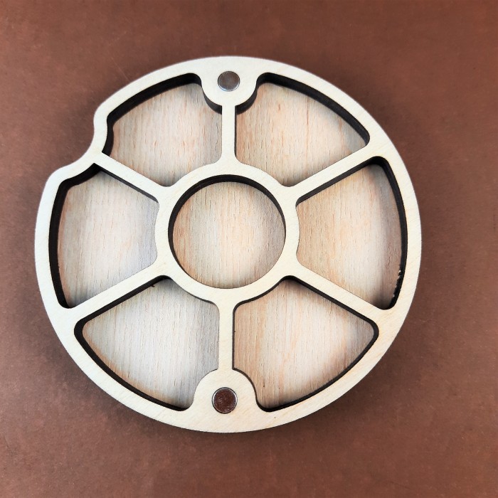 Круглий міні органайзер для бісеру Коробушка з кольоровим друком (060171)