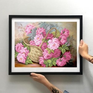 Схема картини Золота Підкова ЗПК-039 "Троянди в кошику" для вишивання бісером на шовку