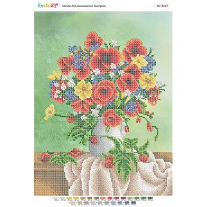 БС-3267 Натюрморт з маками. Схема для вишивки бісером