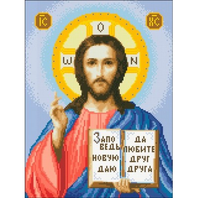 Алмазна мозаїка Ікона "Господь Вседержитель" 30х40 АМС-016