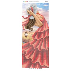 ПМ-4083 "Дівчина у червоному платті". Схема для вишивки бісером