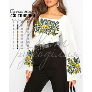 СЖ Синички (СвР). Заготовка жіночої сорочки для вишивки