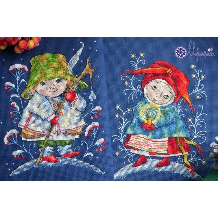 К-19 Різдвяний вогник. Мережка. Набір для вишивки хрестиком на Aida 16