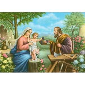 Алмазна мозаїка ColorArt 40x60 "Свята родина з фруктами" + голограмні алмазики SV1504