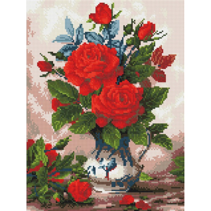 Набір алмазної вишивки ColorArt 30х40см "Букет червоних троянд" ST417