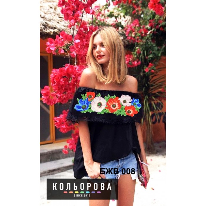 Жіноча блузка без рукавів з воланом БЖВ-008