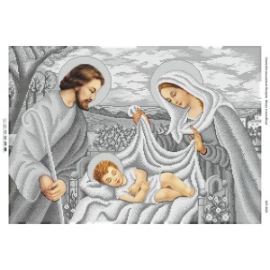БСР-2033 Ісус в колисці (срібло). Схема для вишивки бісером