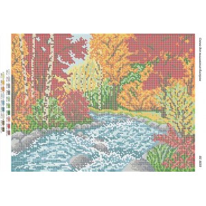 БС-3033 Осінній пейзаж. Схема для вишивки бісером