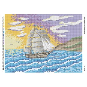 БС-3078 Корабель. Схема для вишивки бісером