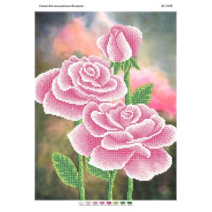 БС-3195 Рожеві троянди. Схема для вишивки бісером