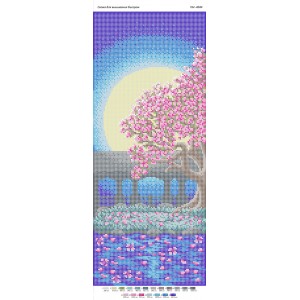 ПМ-4044 "Нічна сакура". Схема для вишивки бісером