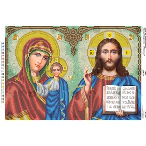 Схема для вишивки бісером "Господь Вседержитель і БМ Казанська" (А2Р-029)