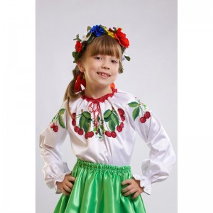 Заготовка дитячої вишиванки на 1-3 років "Вишеньки" для вишивки бісером (БД002кБ28нн)