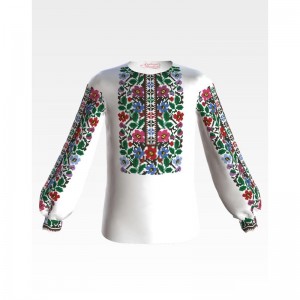 Заготовка дитячої вишиванки на 1-3 років "Борщівська квіткова" для вишивки бісером (БД090кБ28нн)