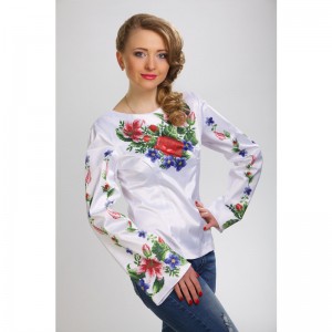 Заготовка жіночої вишиванки "Лілеї, троянди, незабудки" для вишивки бісером (БЖ036кБнннн)