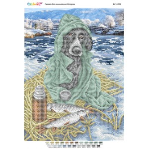 БС-3403 Хвостатий рибак (частк. вишивка). Схема для вишивки бісером