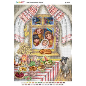 БС-3405 Різдво (частк. вишивка). Схема для вишивки бісером