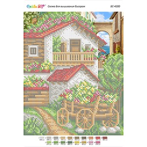 БС-4200 Квітковий двір. Схема для вишивки бісером