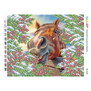 БС-4332 Кінь з калиною (частк. вишивка). Схема для вишивки бісером