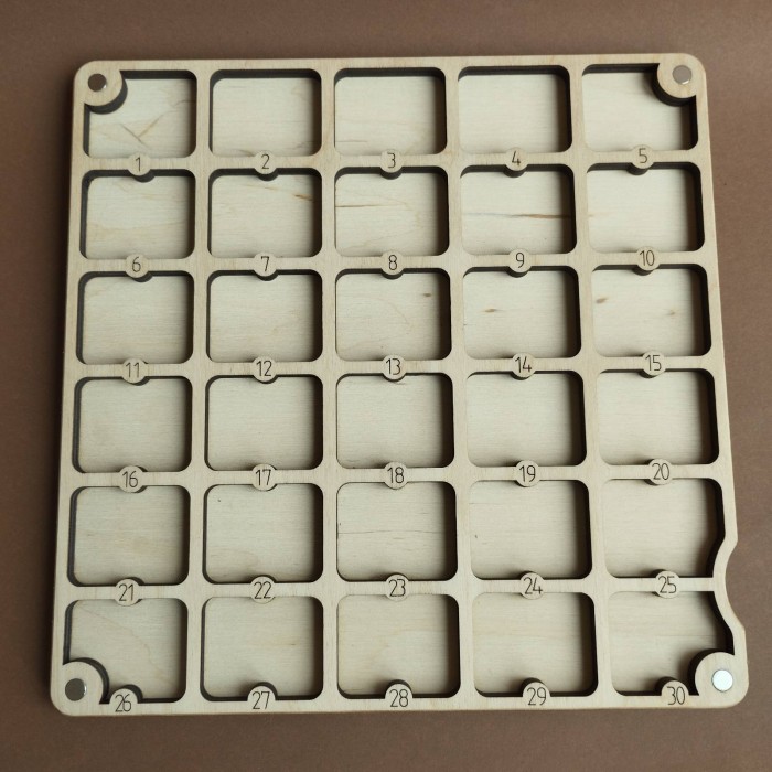 Органайзер для бісеру з дерев'яною кришкою з кольоровим друком (060539)