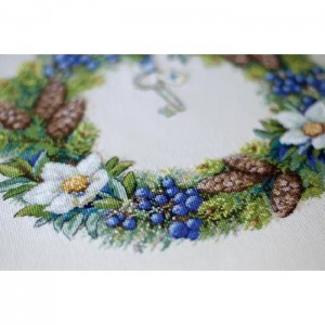 К-104 Зимовий віночок. Мережка. Набір для вишивки хрестиком на Aida 16