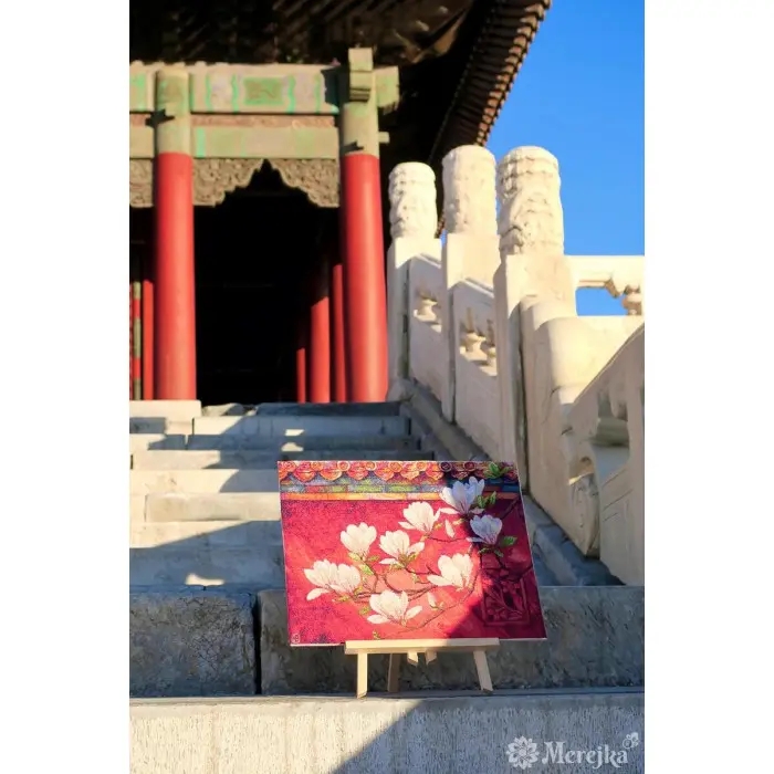 К-292м Набір для вишивки рахунковим хрестиком "Магнолія" Мережка, Aida16