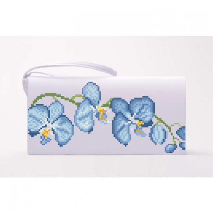 Заготовка клатча "Блакитні орхідеї" для вишивки бісером (КЛ085кБ1301)