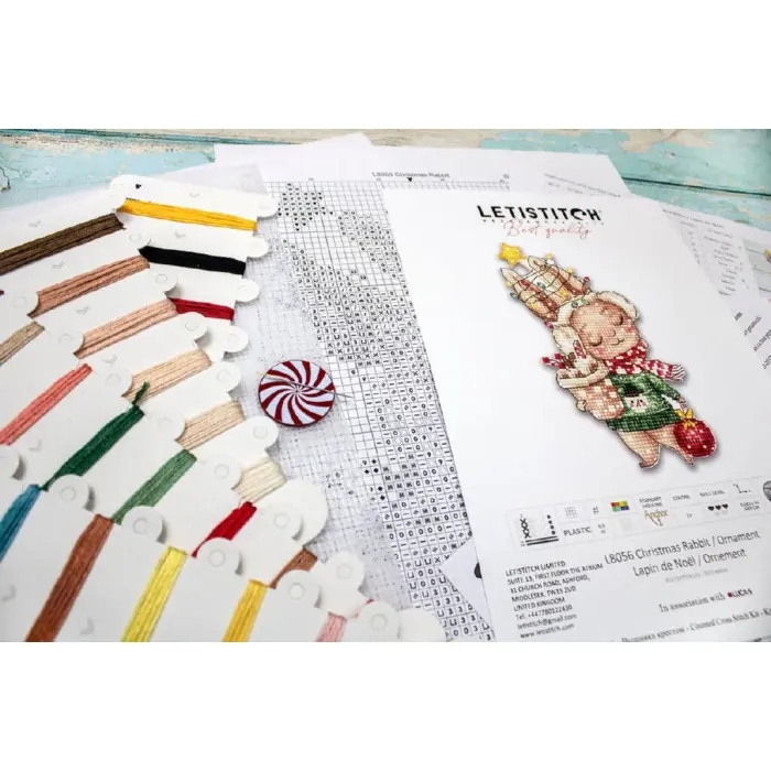 L8056 Різдвяний кролик. Letistitch. Набір для вишивки хрестиком