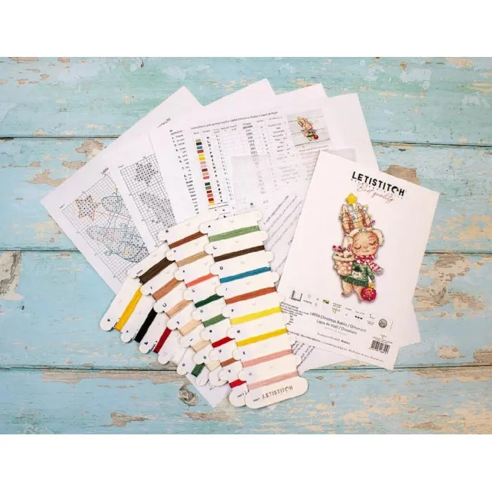 L8056 Різдвяний кролик. Letistitch. Набір для вишивки хрестиком