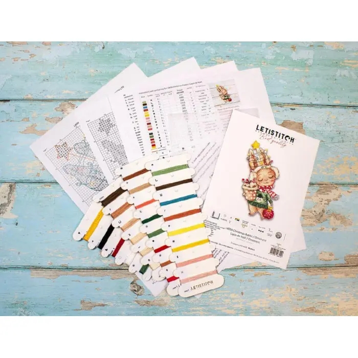 L8056 Різдвяний кролик. Letistitch. Набір для вишивки хрестиком