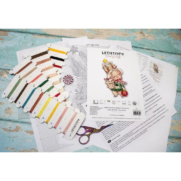 L8056 Різдвяний кролик. Letistitch. Набір для вишивки хрестиком