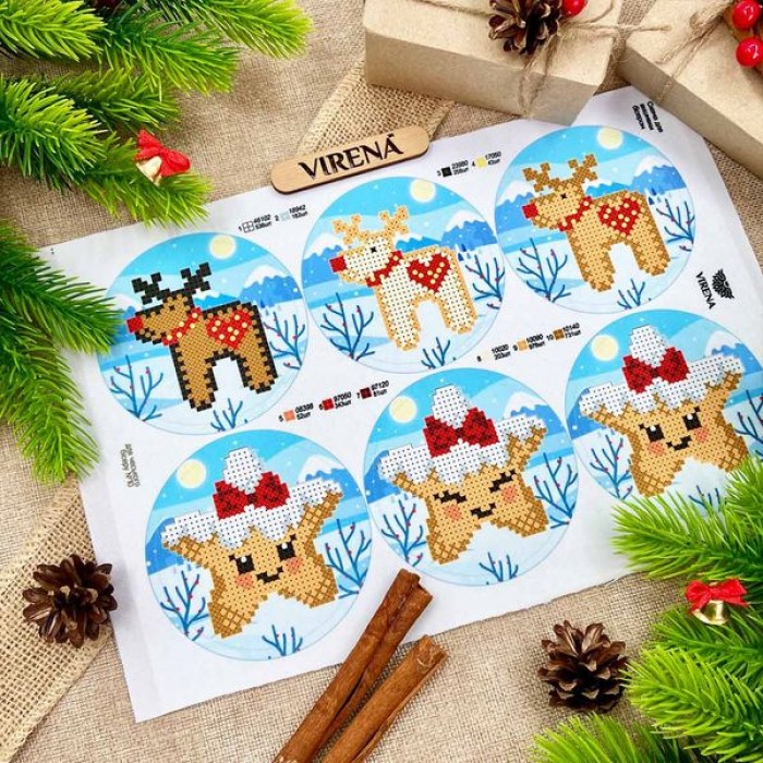 Заготовка для створення новорічних іграшок "Олень та зірка" (А4Н-609)