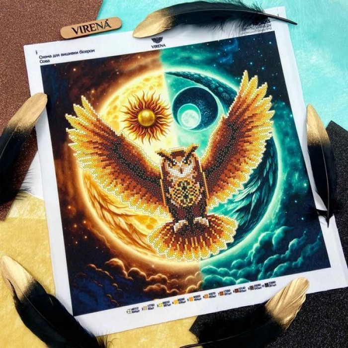 Квадрат "Сова" КВ 3013 (КВ-3013_Бісер)