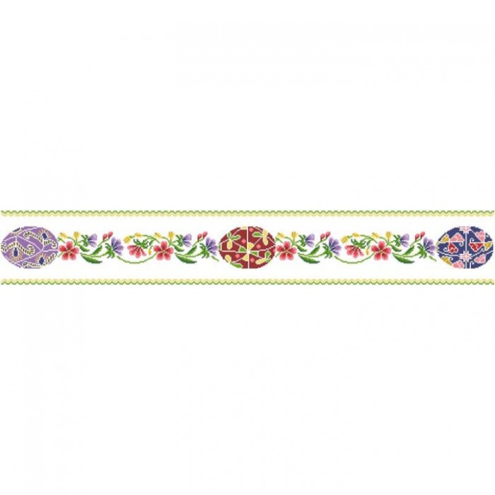 Схема Великодня скатертина-доріжка для вишивки бісером і нитками на тканині (ТР-243)