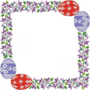 Схема Великодня скатертина для вишивки бісером і нитками на тканині (ТР-250)