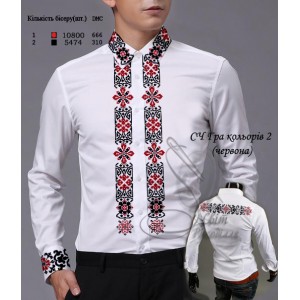 Заготовка на чоловічу сорочку "Гра кольорів 2" червона